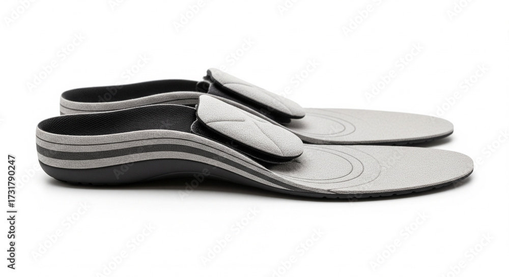 Obraz premium Custom orthotic insoles photographed neatly on a pure white background, product stock photography style.