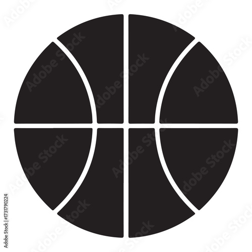 Dynamic basketball silhouette design isolated on white background