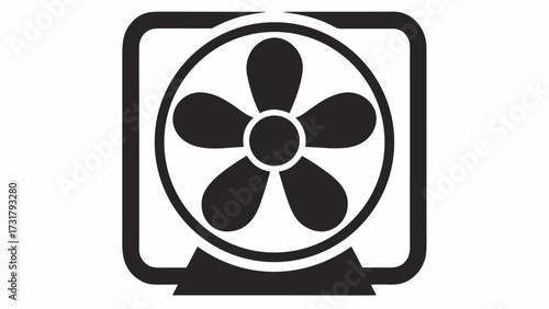 Modern electric fan icon providing cool airflow for comfort, perfect for home and office cooling solutions