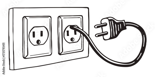 Outlet plug power electrical socket electric current home energy wall appliance voltage connection power cord