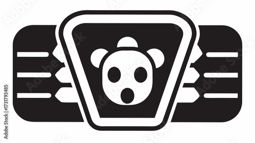 Surprised panda face graphic design element perfect for playful branding and engaging digital content creation