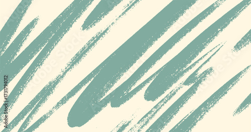 Warm olive textured abstract horizontal template. Overlay effect of careless brushstrokes. Beige background painted with natural green paint, vector