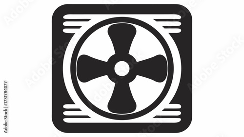 Dynamic cooling fan icon symbolizing airflow and ventilation for modern industrial and technological applications