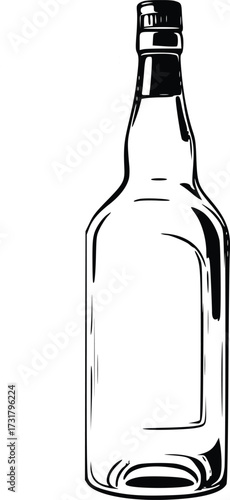 Minimalist Whiskey Bottle Illustration