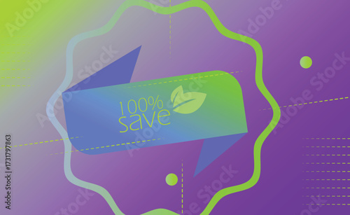 Gradient colors sales tags and labels. Natural foods fresh products banner. vector badges stock illustration