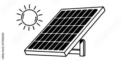 Solar panel energy renewable sun electricity power photovoltaic cell alternative clean technology illustration