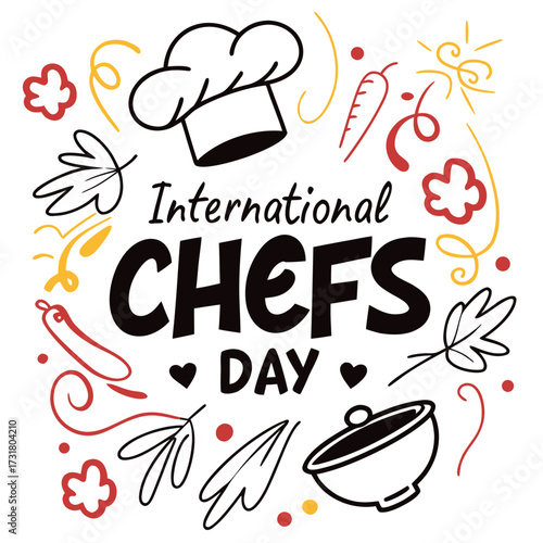 INTERNATIONAL CHEFS DAY vector illustration