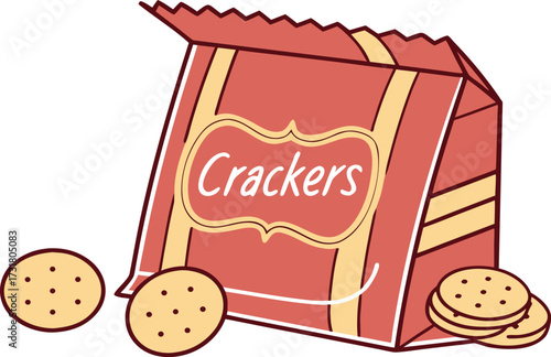 Vector cartoon food icon set illustration includes pizza, cookies, hamburger, and sandwich on a menu design