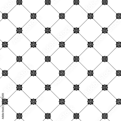 Abstract flower pattern background, Geometric seamless pattern, Geometric grid pattern