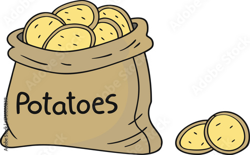 Vector illustration of bread and butter in a basket on a white background, a fresh, tasty breakfast or snack food