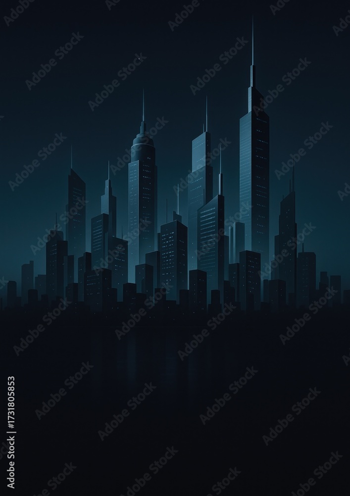 Obraz premium Futuristic skyline at night