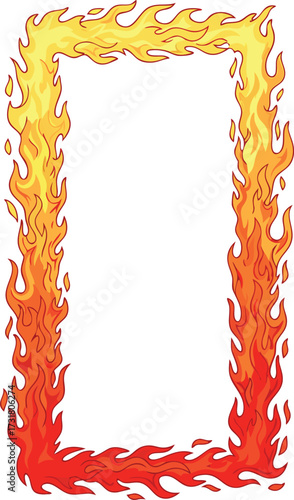 Ignite your designs with this vibrant fire frame, perfect for adding a touch of dynamic energy and blazing style to your next fiery project