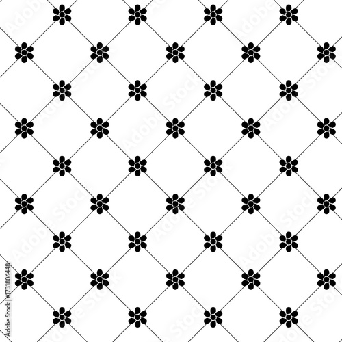 Abstract flower pattern background, Geometric seamless pattern, Geometric grid pattern