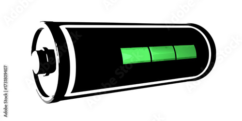 Battery charge indicator power energy level full battery icon green battery charging status technology design