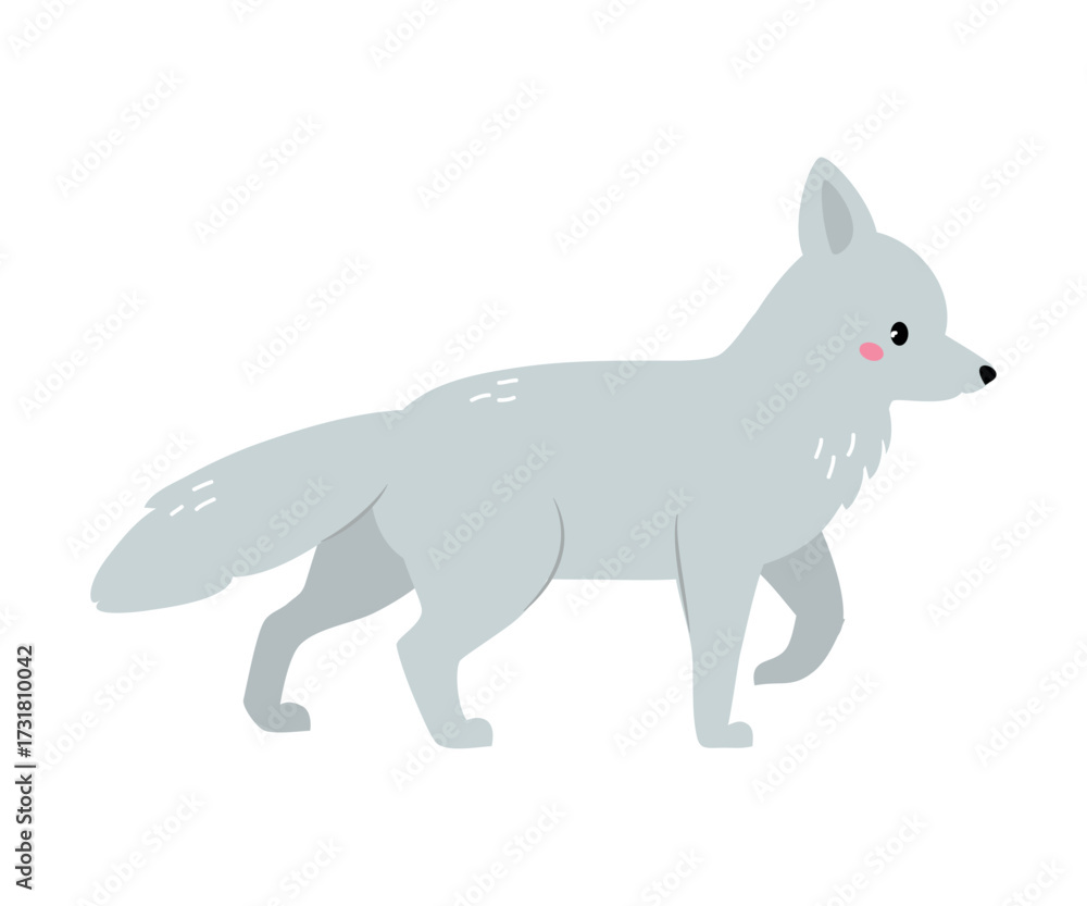 Naklejka premium Northern Fox Animal and Zoo Creature from Cold North Vector Illustration
