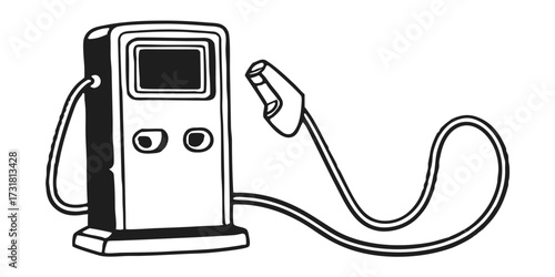 Illustration of a gas station pump fuel dispenser gasoline station fuel pump gas pump fuel station drawing