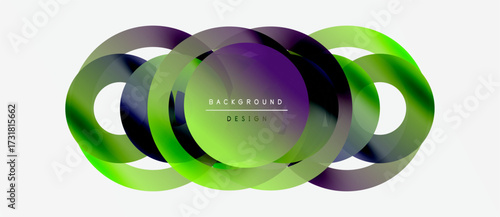Abstract overlapping lines create vibrant colorful design. Modern gradients suggest movement, depth, visual interest.