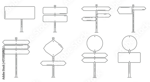 Wallpaper Mural Collection of various blank directional signpost and road sign illustrations Torontodigital.ca