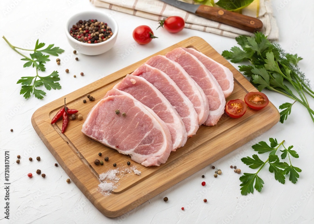 Fototapeta premium raw pork chops