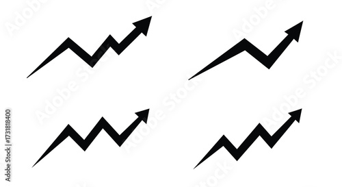 Black zigzag arrows pointing upwards suggesting growth and dynamic movement