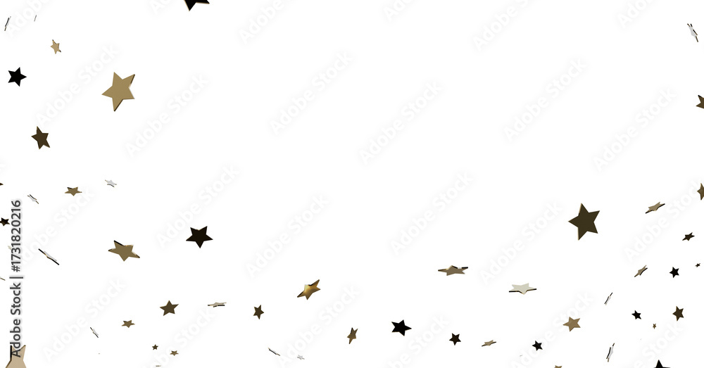 Obraz premium Gold and Black Star Confetti on White