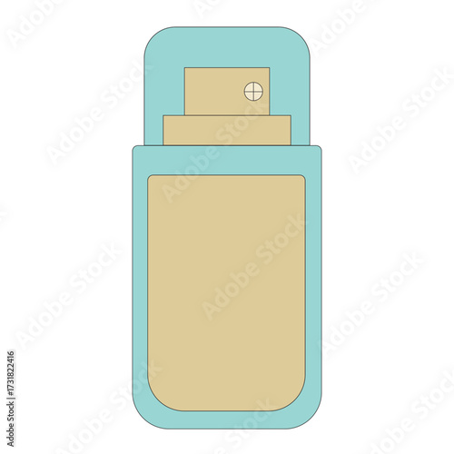 a bottle of foundation make up with coins for icon or web	
