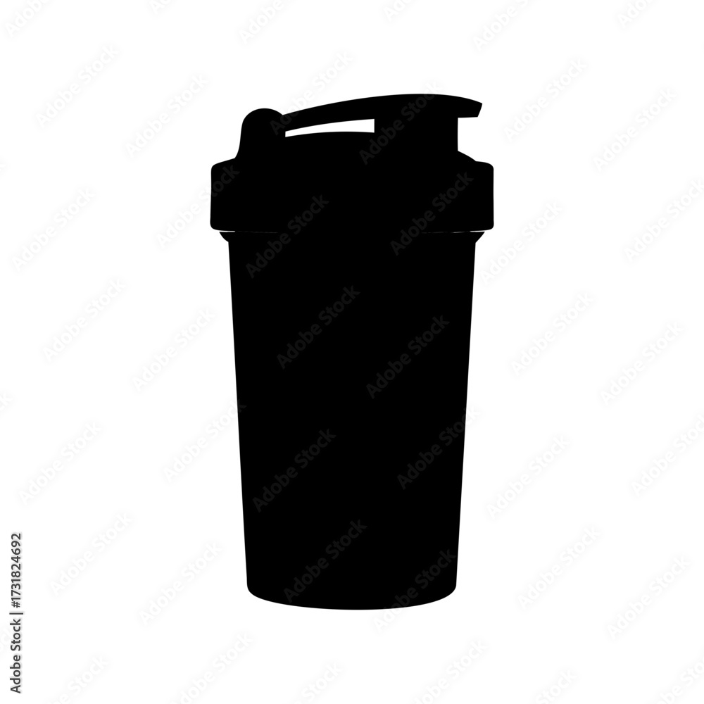 custom made wallpaper toronto digitalBlack silhouette of a shaker bottle for protein and meal replacement drinks