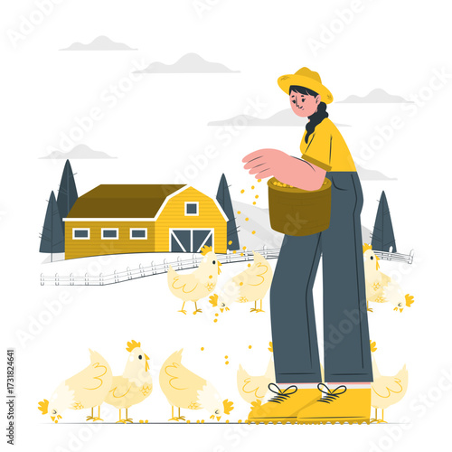 free range chicken farm Disproportionate Illustrations
