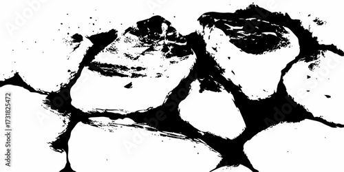 Grunge texture with a black ink splash, splat, and blot design