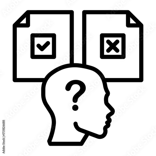 difference Line Icon