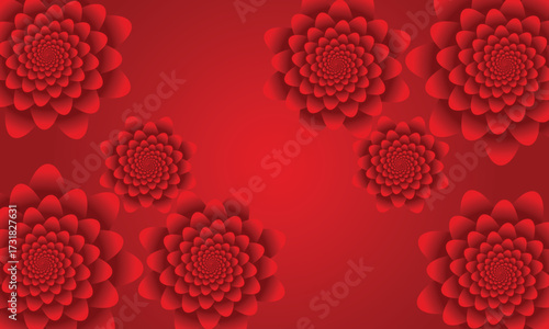 Luxury abstract red color flower background design