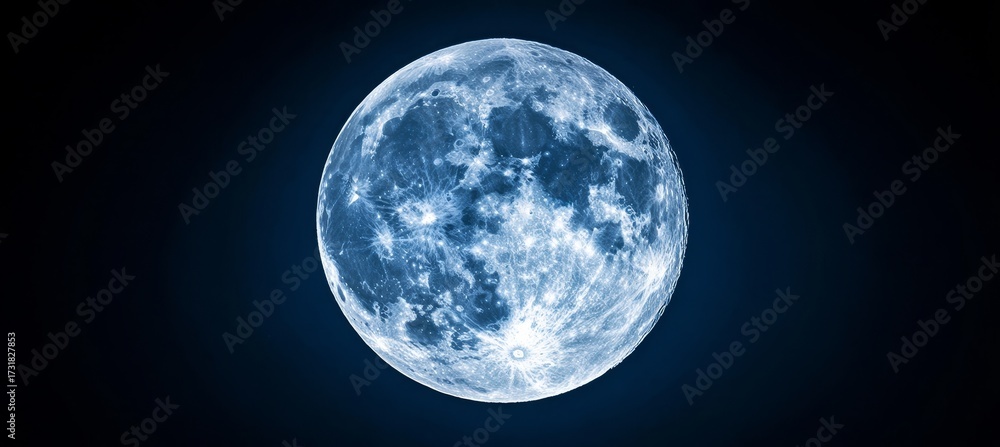 Obraz premium Lunar Beauty A Serene Silvery Disk Casting Its Ethereal Light Upon the Night Sky s Cosmic Canvas