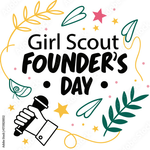 GIRL SCOUT FOUNDER'S DAY vector illustration