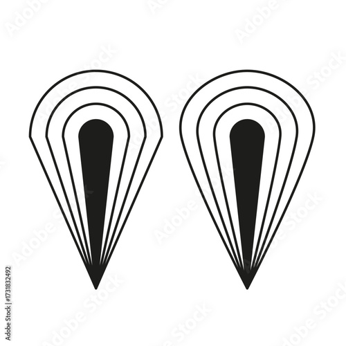 Tear drop icon. Abstract water drop. Monochrome vector symbol. Geometric line design.