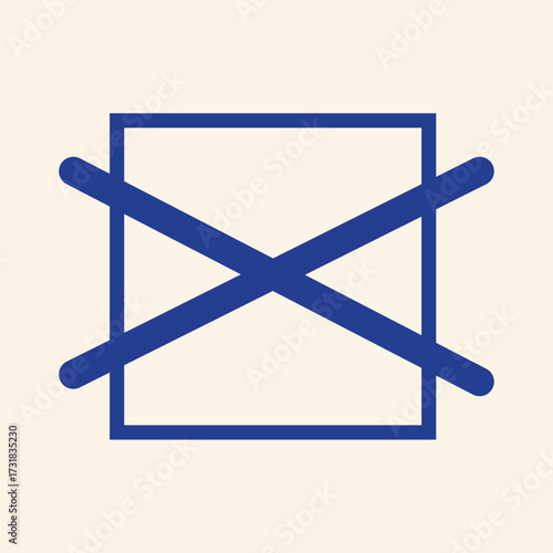 Bold blue symbol on a pale background representing cancellation, prohibition, or error in a clean, modern design perfect for digital interfaces and signage