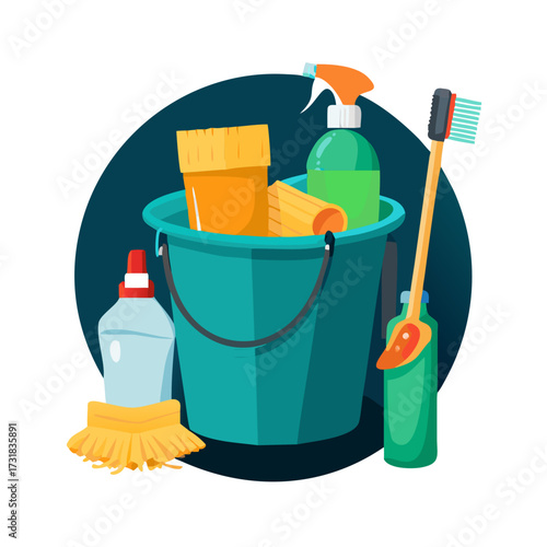 bucket with mop