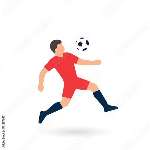 Soccer Player Kicking Ball Vector Illustration, perfect for football posters, infographics, web graphics, and athletic themed projects.