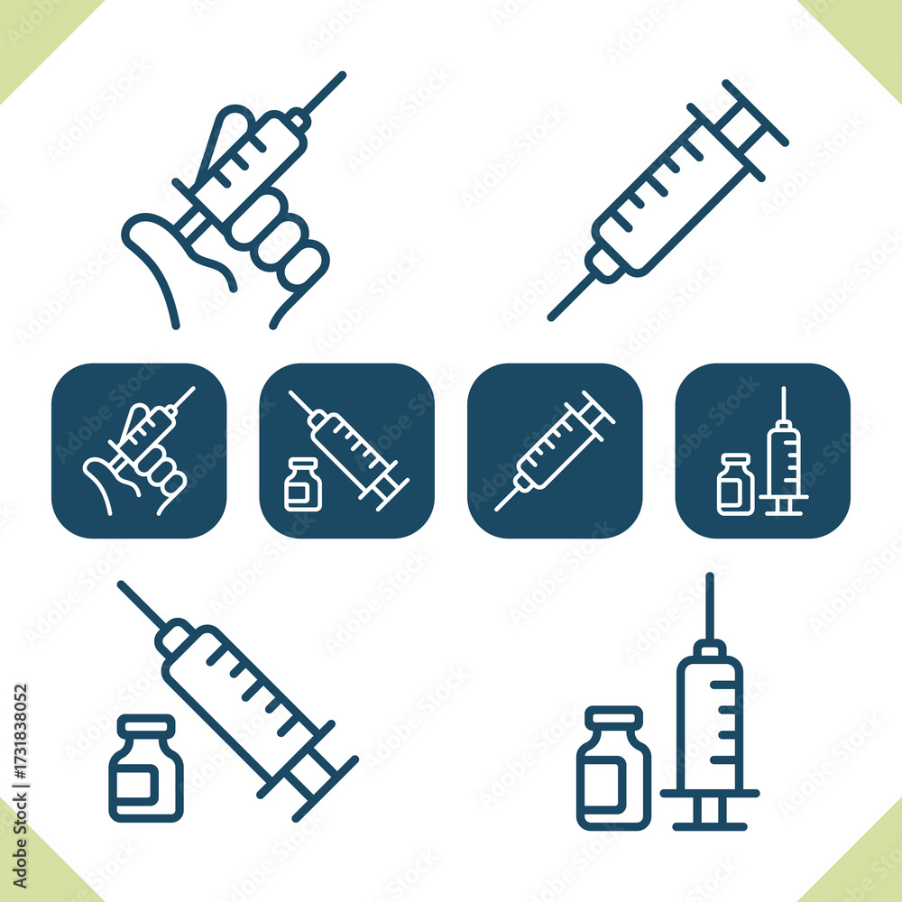 Fototapeta premium Vaccine Icons