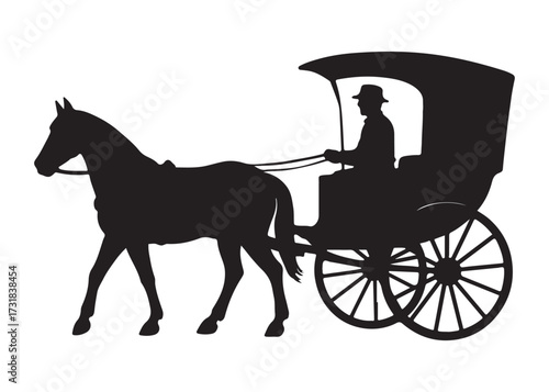 carriage logo silhouette vrctor, carriage of transport silhouette vrctor illustration, horse and carriage silhouette vector, horse with carriage logo silhouettes vector on a white background