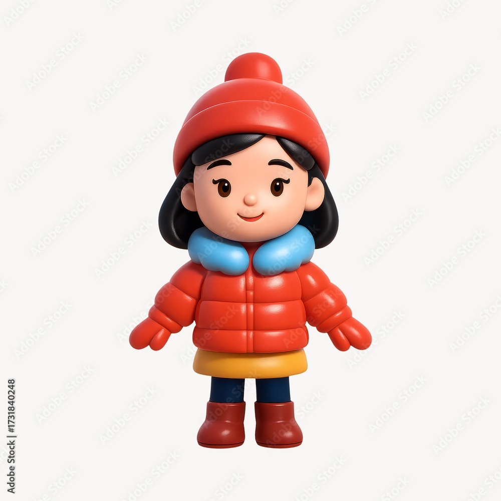 Fototapeta premium Cute winter character illustration.