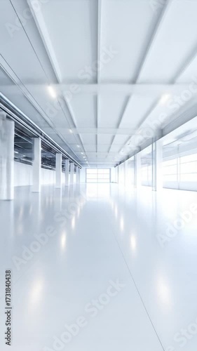 Wallpaper Mural Modern Industrial Warehouse Interior Perspective View Clean and Bright. Torontodigital.ca