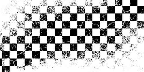 Racing flag sport background horizontal grunge checkered pattern vector design with empty space