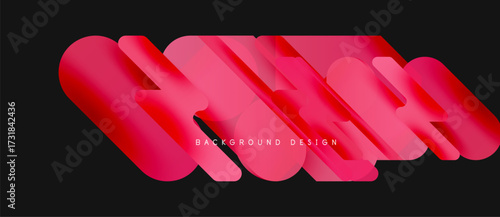 Abstract red shapes overlap, creating dynamic visual effect. Minimalist design on dark background. Modern aesthetic.