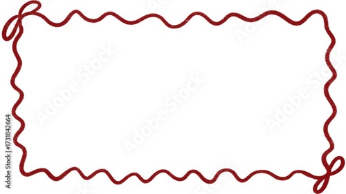 Aesthetic red wavy coquette ribbon frame. Thank You lettering animated video for vlog. 