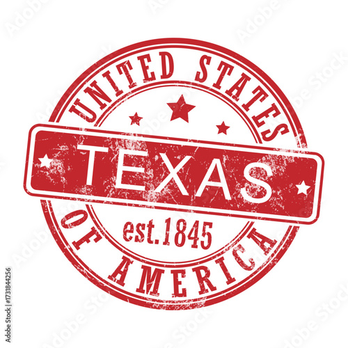 Texas. Stamp with the name of the country and state. Imprint for the design of tourist albums or brochures. Sticker or badge for a gift certificate or a commemorative diploma