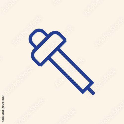 Modern abstract blue pipette icon for science and medical research conveying precision and innovation in healthcare and laboratory settings, representing discovery and analysis.
