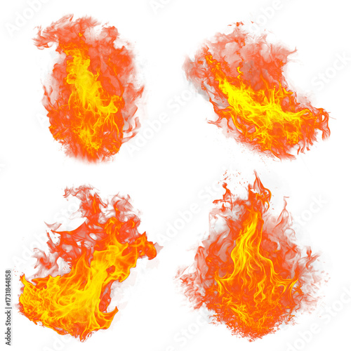 Isolated Fire Flames Pack – Realistic Burning Effect Set