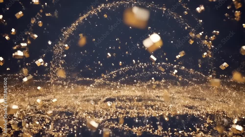 Gold party kaleidoscopic VJ background