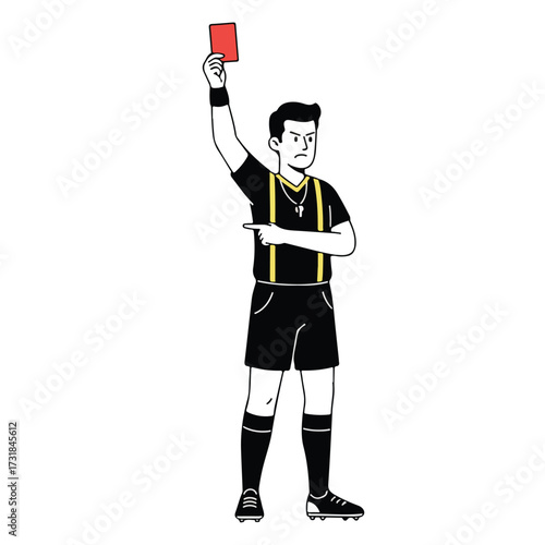 a referee gives a red card