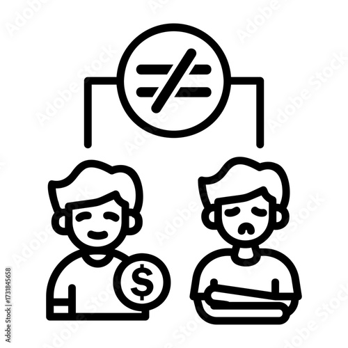 difference Line Icon